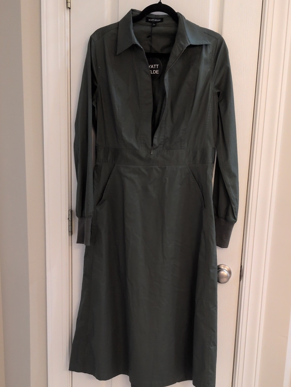 Wyatt Wylde - Olive Green Long Sleeve Dress w/Pockets